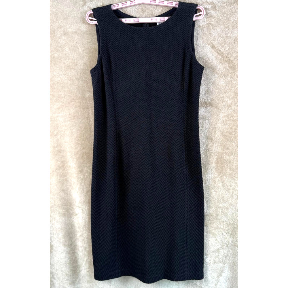 Armani Collezioni Herringbone fabric pattern Sheath Dress Size 12 Cotton blend